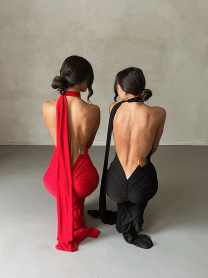 BackDrape™ Halter Maxi Dress