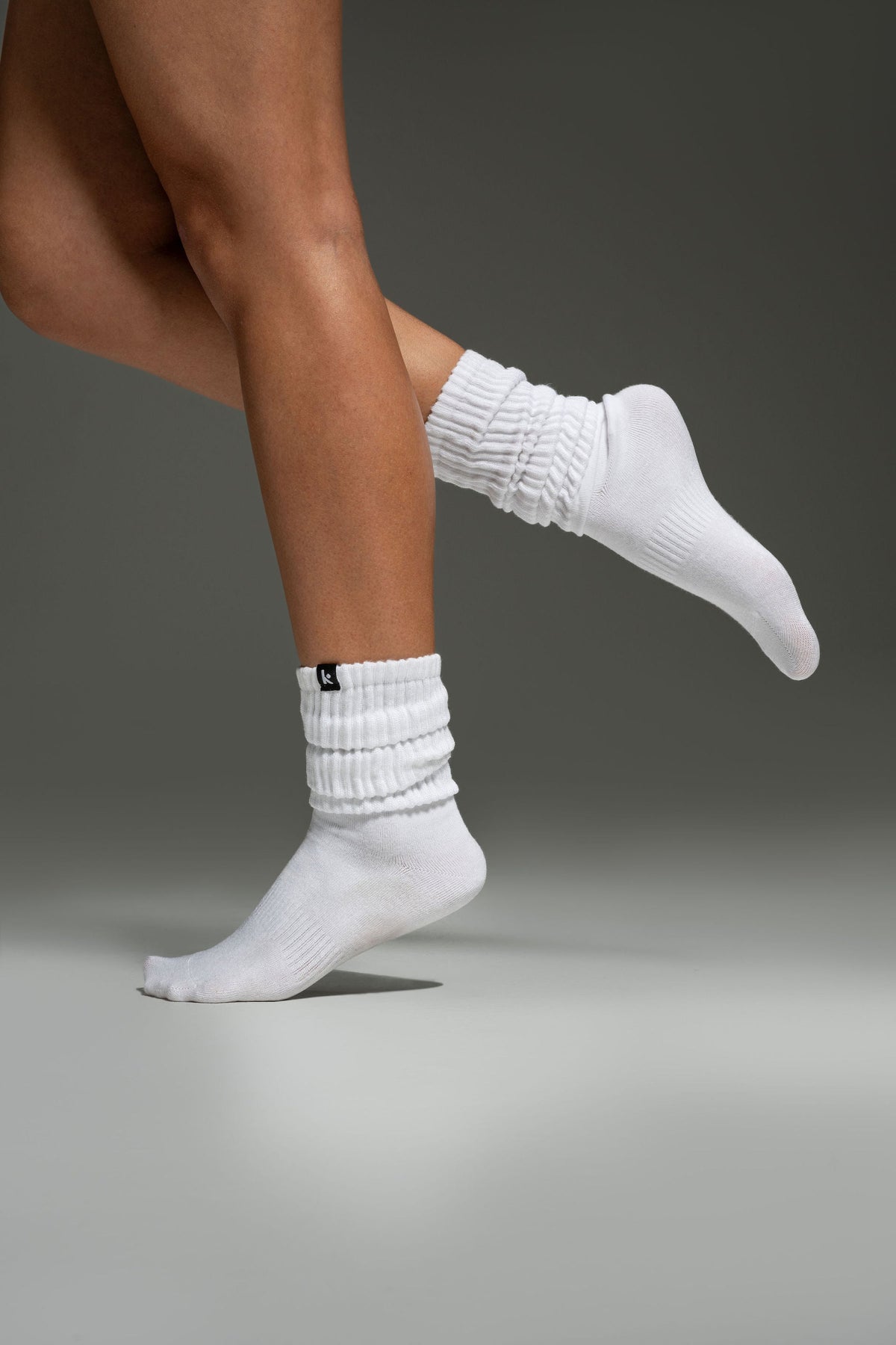 StackStay Ribbed Slouch Crew Socks, 3 Pack