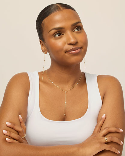 LunaGlow Beaded Y-Drop Lariat Necklace