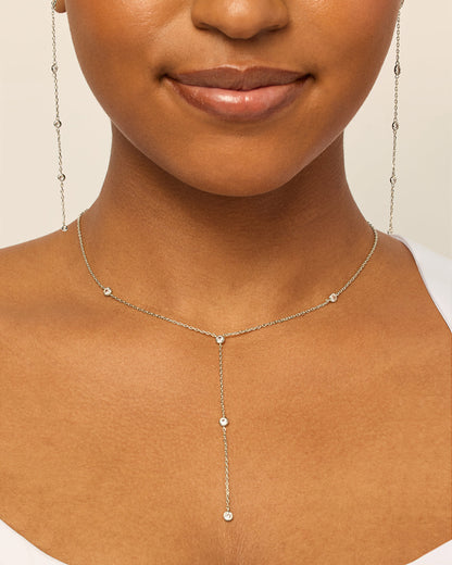 LunaGlow Beaded Y-Drop Lariat Necklace