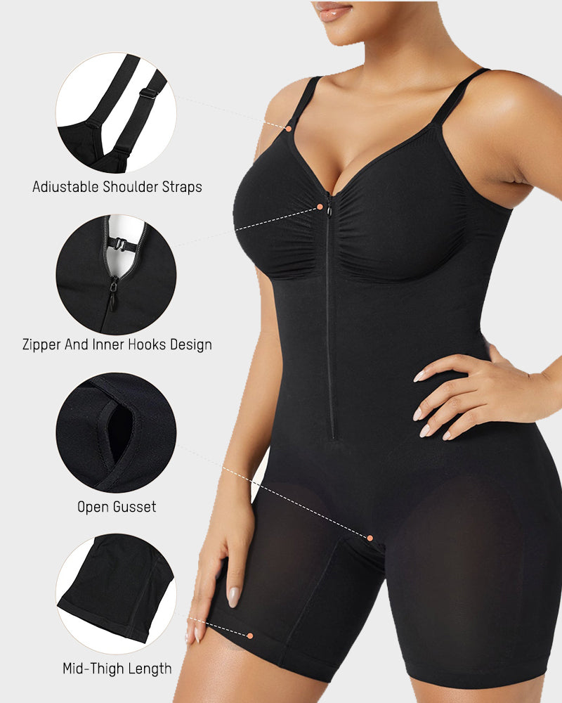 The (VIRAL) Tummy Control Zipper Bodysuit