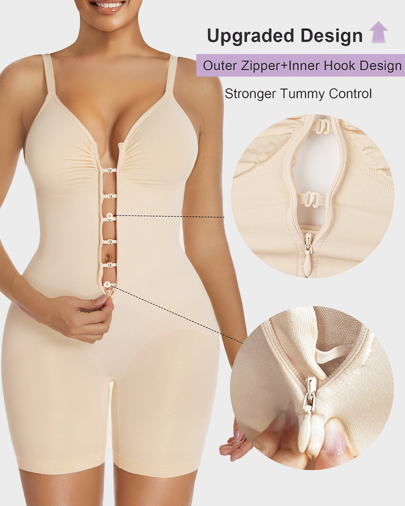 The (VIRAL) Tummy Control Zipper Bodysuit