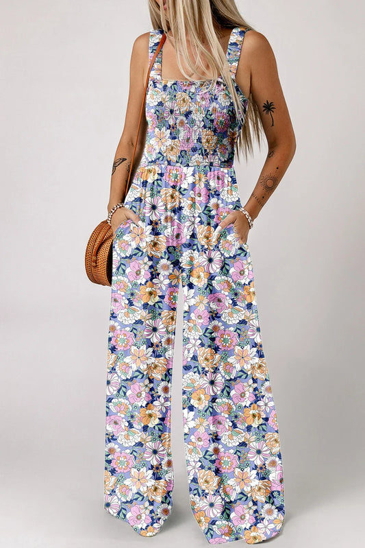 BloomDrape™ - Floral Wide Leg Jumpsuit